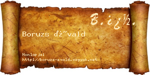 Boruzs Évald névjegykártya